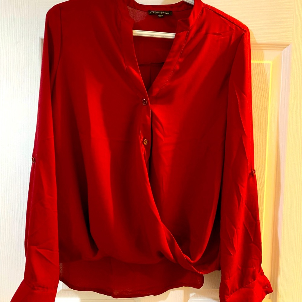 Red blouse top